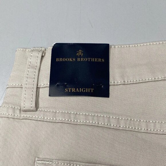 NEW BROOLS BROTHERS Men's 5-Pocket Straight Leg Pants Ecru Khaki Size 34x30 - Picture 2 of 8